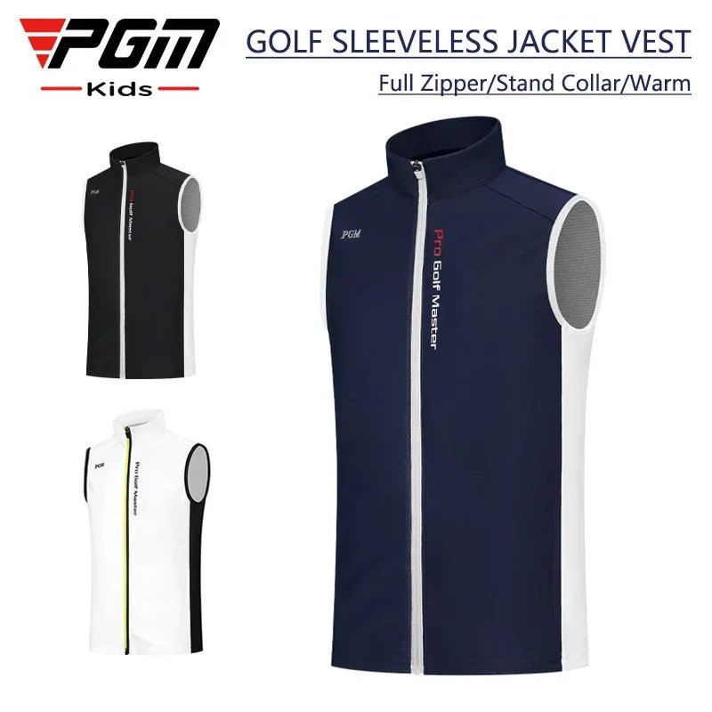 PGM Boys Sleeveless Windproof Full Zipper Vest *