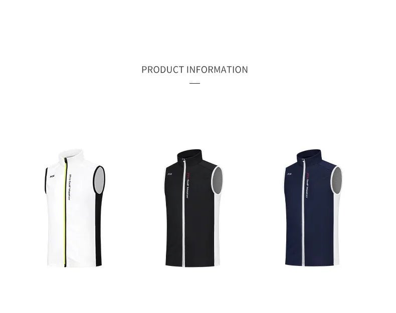 PGM Boys Sleeveless Windproof Full Zipper Vest *
