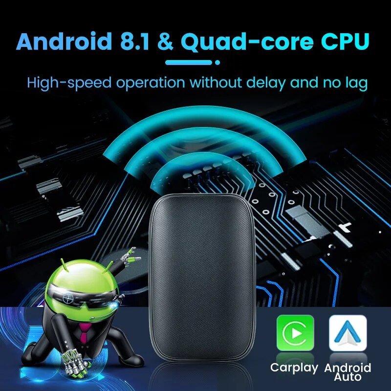 Car Play AI Box Adapter For VW Ford Toyota Hyundai KIA Wireless Carplay Android Auto Built-in Netflix YouTube Android 8.1 System