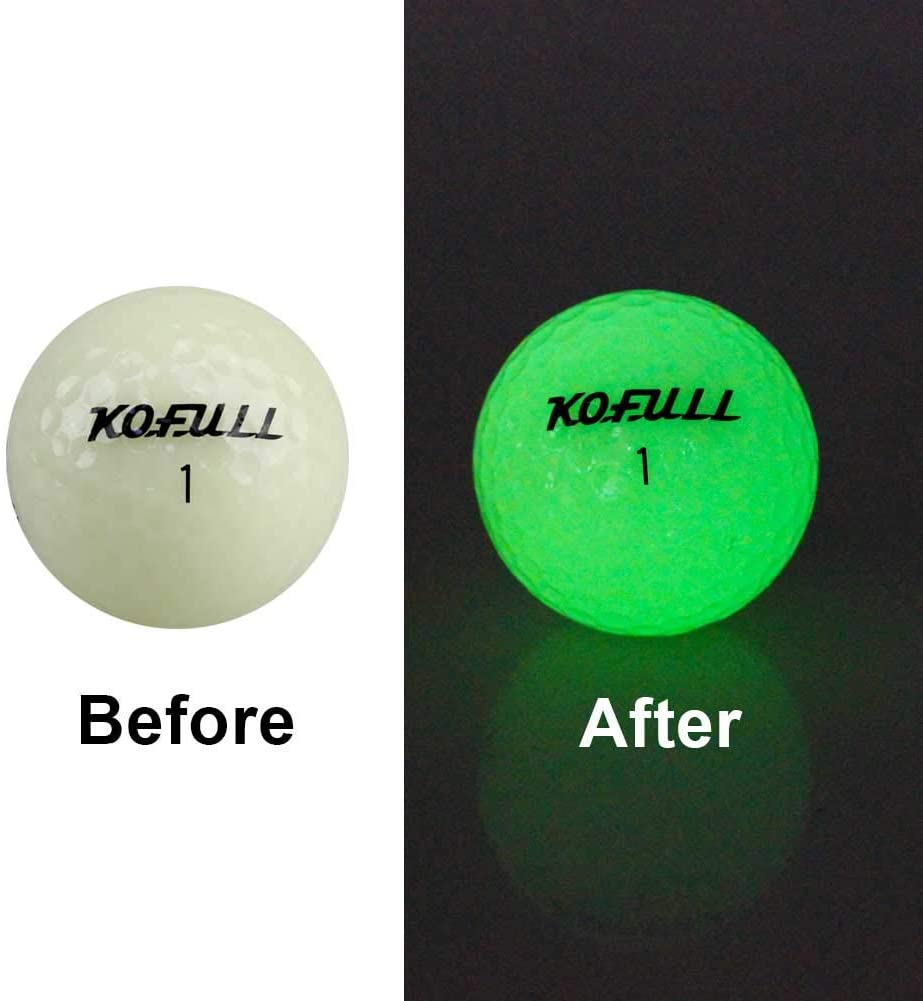 Fluorescent ball for practicing golf at night course*