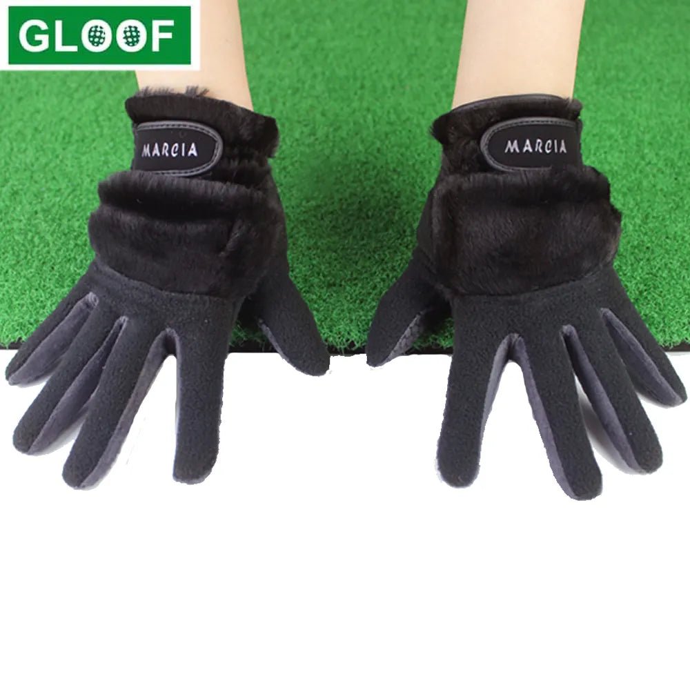 1 Pair Women Winter Golf Gloves! Anti-slip, Artificial Rabbit Fur Warmth