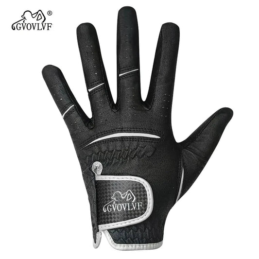 1 Pc Men Golf Glove Left Handed Golfer Nanometre Microfiber Cloth Golf Glove Long-Lasting Durable Black Gift For All Golfers