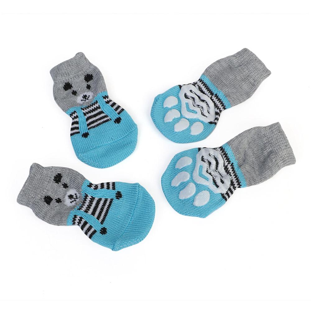 4pcs Warm Puppy Dog Socks Soft Pet Knits Socks Cute Cartoon Anti Slip Socks Warm Puppy Dog Shoes Small Medium Dogs Pet Product