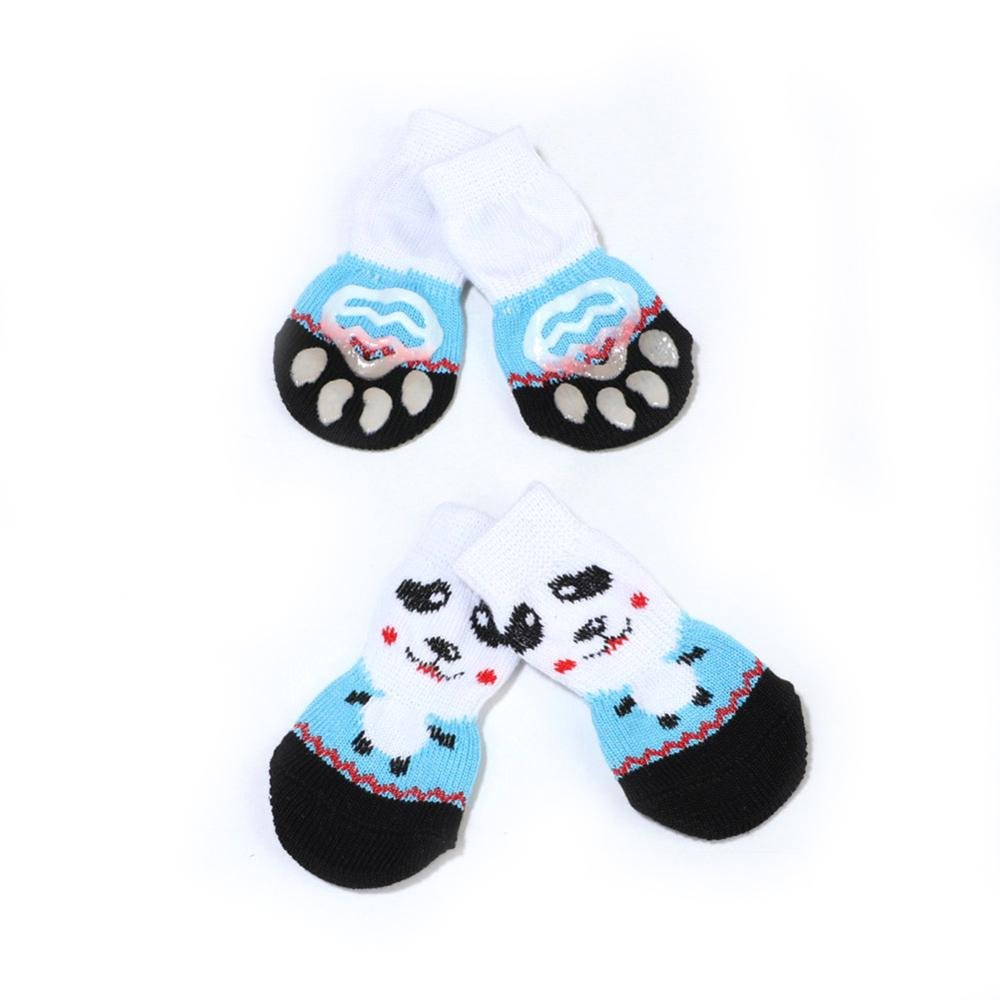 4pcs Warm Puppy Dog Socks Soft Pet Knits Socks Cute Cartoon Anti Slip Socks Warm Puppy Dog Shoes Small Medium Dogs Pet Product