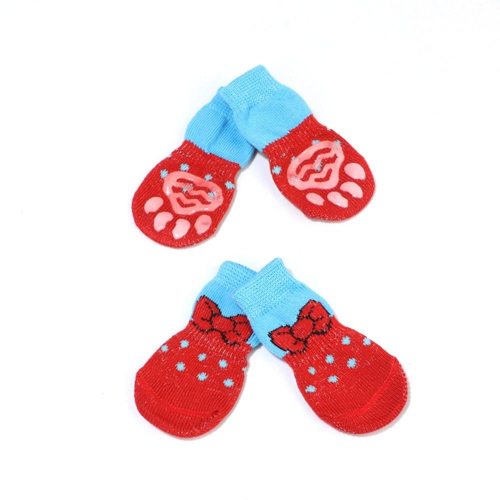 4pcs Warm Puppy Dog Socks Soft Pet Knits Socks Cute Cartoon Anti Slip Socks Warm Puppy Dog Shoes Small Medium Dogs Pet Product