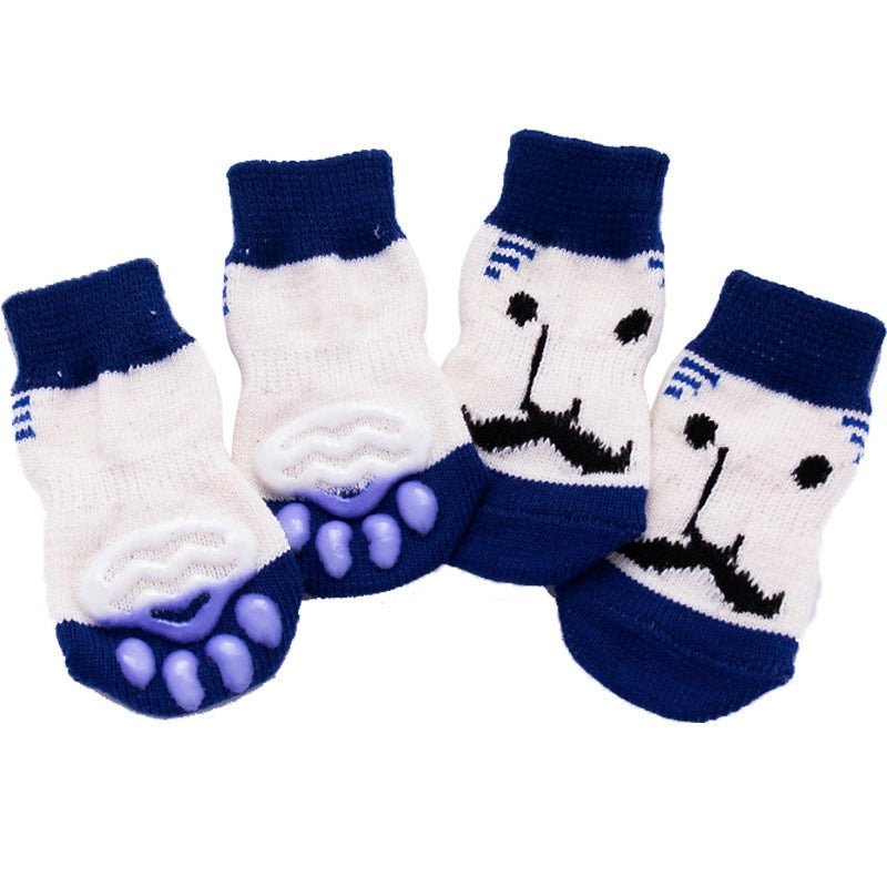 4pcs Warm Puppy Dog Socks Soft Pet Knits Socks Cute Cartoon Anti Slip Socks Warm Puppy Dog Shoes Small Medium Dogs Pet Product