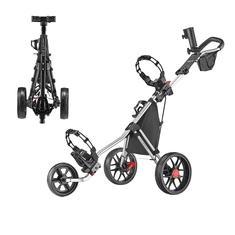 Caddytek CaddyLite 11.5 V3 3 Wheel Golf Push Cart - SuperLite Deluxe, Lightweight, Easy To Fold
