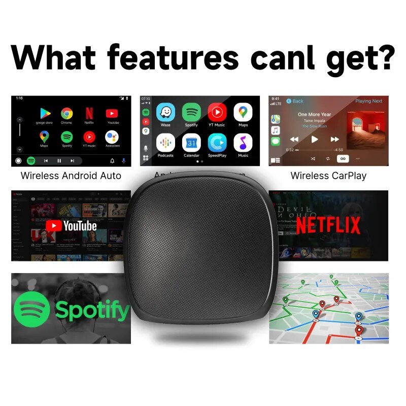 CarPlay Box QCM6125 8-Core Android 12 8+128GB Wireless CarPlay Android Auto YouTube Netflix IPTV 4G LTE GPS Play Store