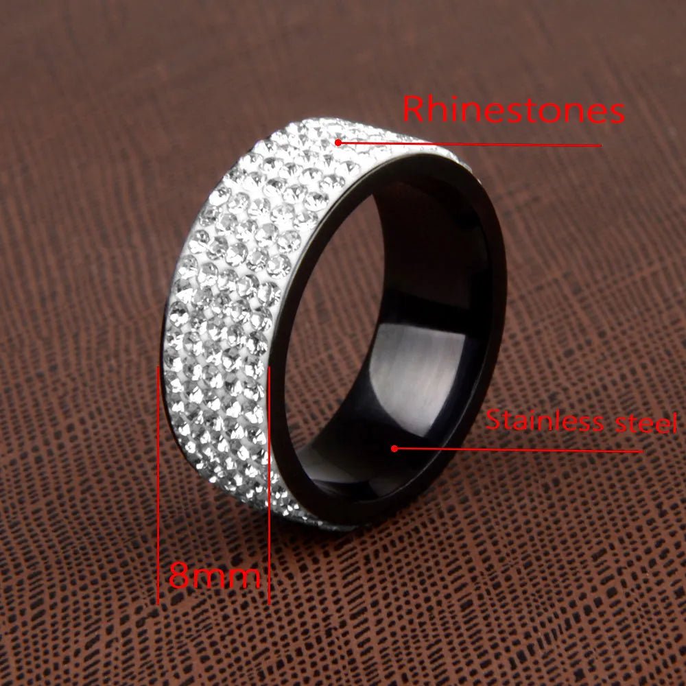 High Quality Punk Rock Stainless Steel Black Ring