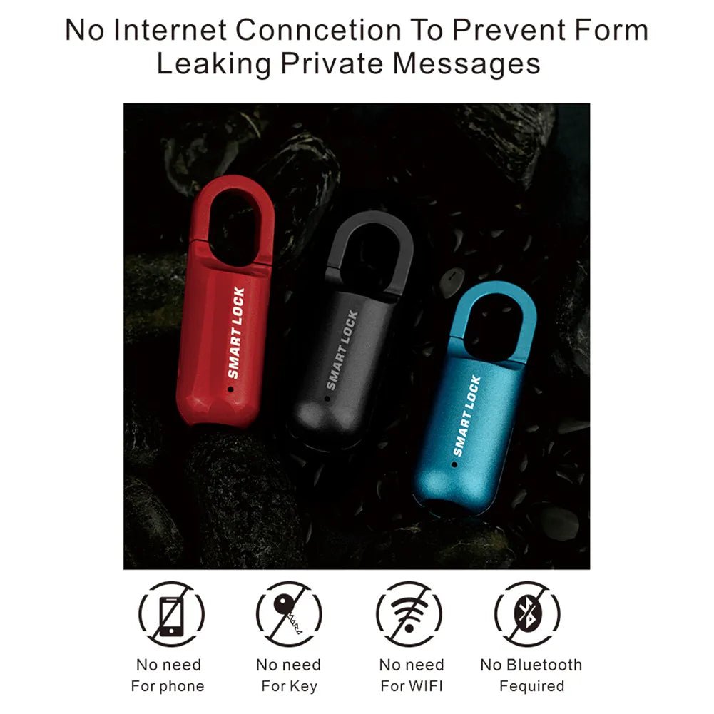 Mini Fingerprint Padlock Smart Touch Fingerprint Door Lock USB Keyless Anti Theft Lock For Travel Case Drawer Cabinet Lock