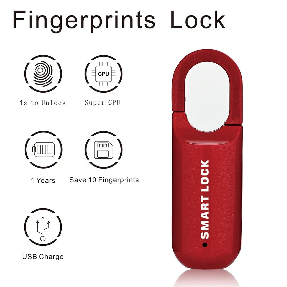 Mini Fingerprint Padlock Smart Touch Fingerprint Door Lock USB Keyless Anti Theft Lock For Travel Case Drawer Cabinet Lock