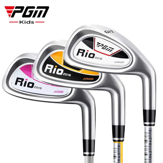 PGM 3-12 Age Children Glof Club No.7 Iron Club Carbon Steel Rod Zinc Alloy Head Kids Beginner Swing Training golf irons JRTIG004