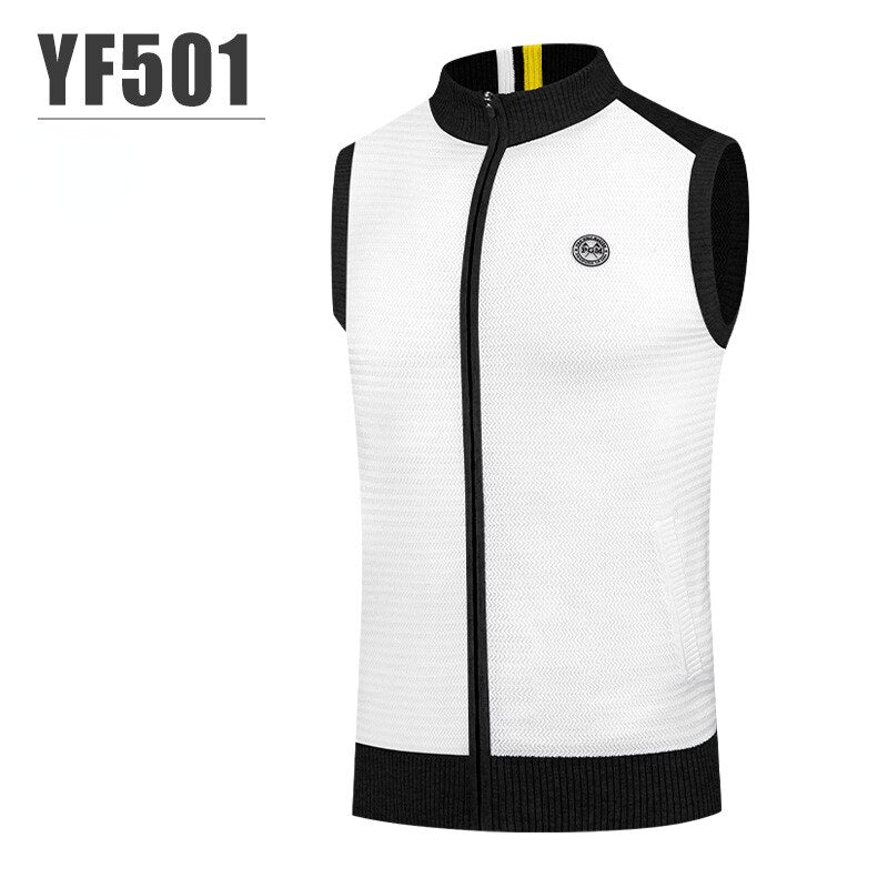 PGM Golf Men's Sweater Autumn Vest with Stand Collar *