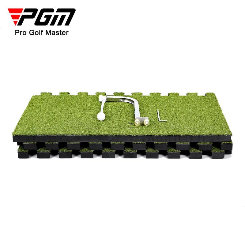 PGM Golf Swing Practitioner Spliced Strike Mat with 360 ° Rotation and Adjustable Height Training Pad HL012