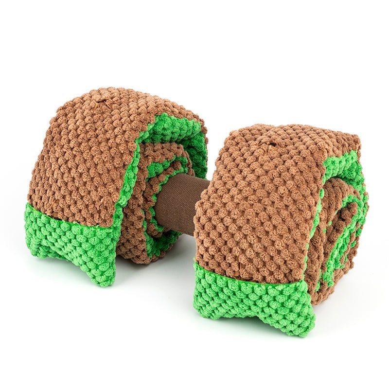 Plush Interactive Dumbbell Snuffle Toys Interactive  Toy Dog Foraging Instinct Training, Treat Dispensing