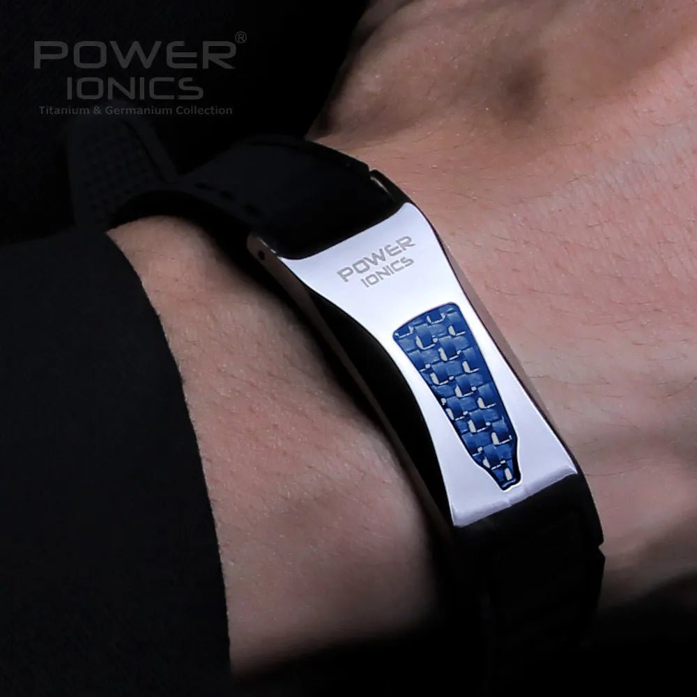 Power Ionics 3000ions/cc Ironman Titanium Carbon Fiber Bio Golf  Bracelet*