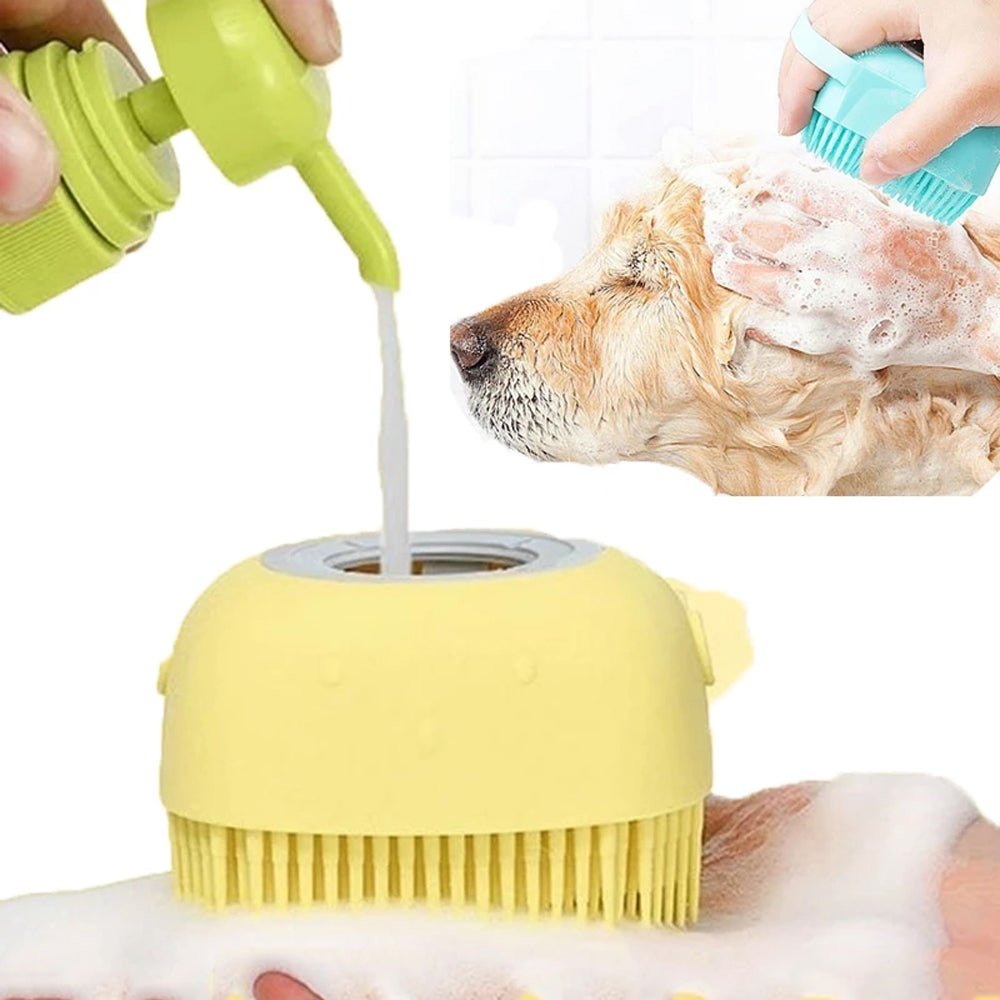 Shampoo Dispensing Silicone Dog Bath Brush