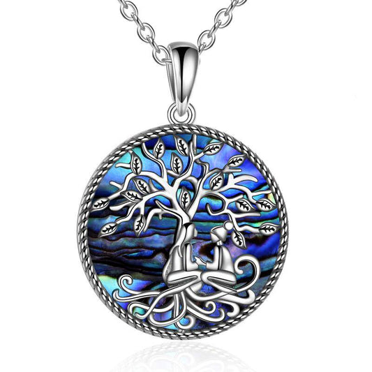 Sterling Silver Celtic Tree of Life Abalone Pendant