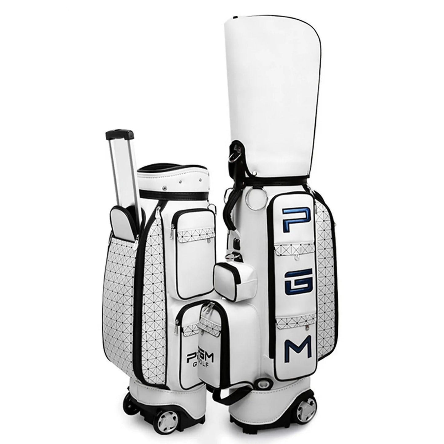 Stylish Golf Bag / Travel Bag Combo PU Leather Large Capacity  With Wheels