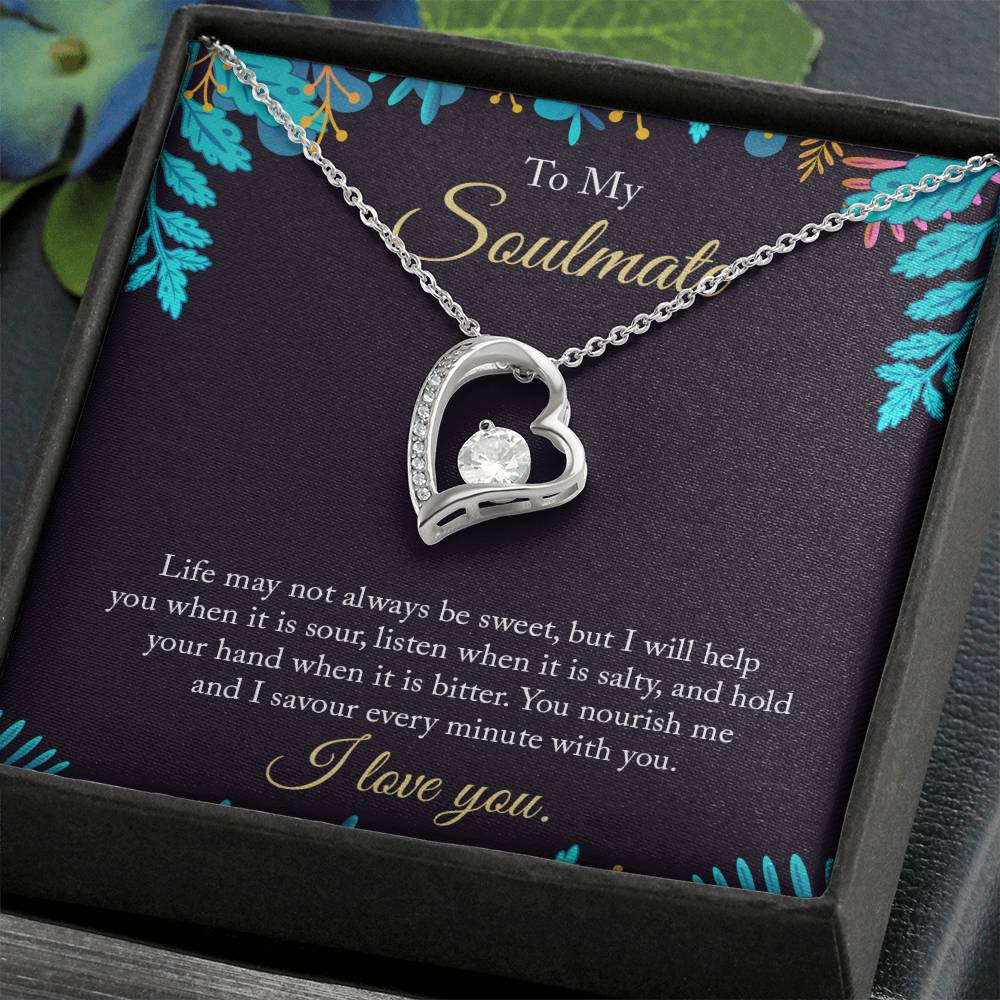 To My Soulmate, I love you, Forever Love Necklace with Message Card