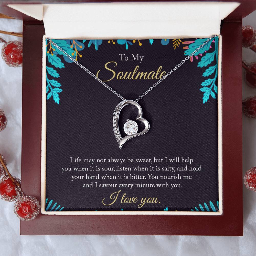 To My Soulmate, I love you, Forever Love Necklace with Message Card